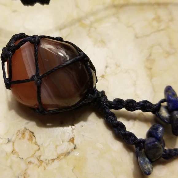 UNISEX Agate stone necklace - Picture 3 of 4